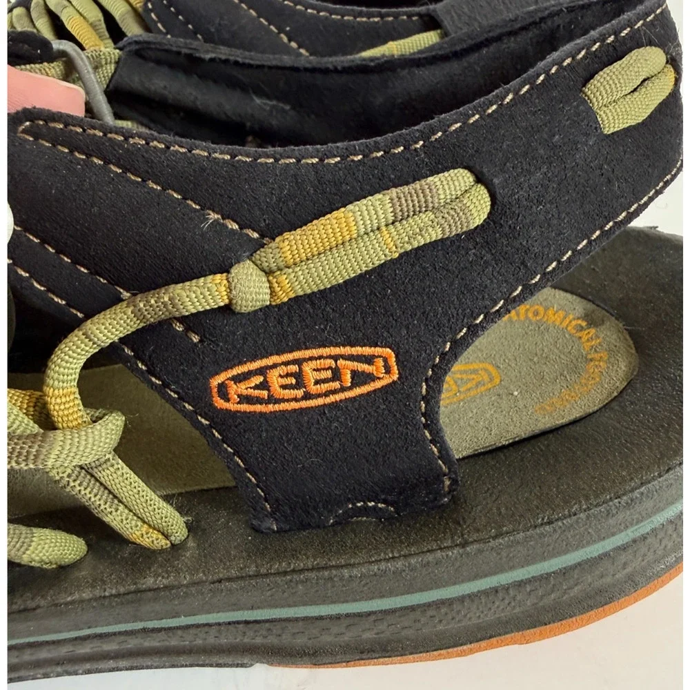 KEEN UNEEK Men's Size 14 1014619 Black Green Two Cord Sandals Outdoor